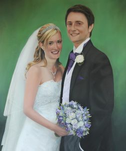 Bride and Groom Wedding Portrait Painting in Oil