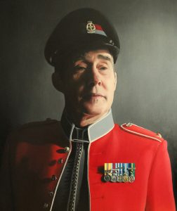 Detailed Portrait Painting of British Army Major