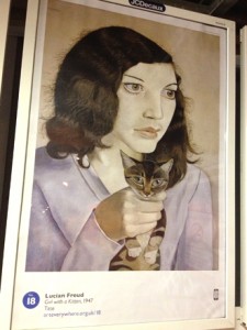 Poster of Girl with a Kitten by Lucian Freud