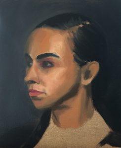 Oil colour study for a portrait