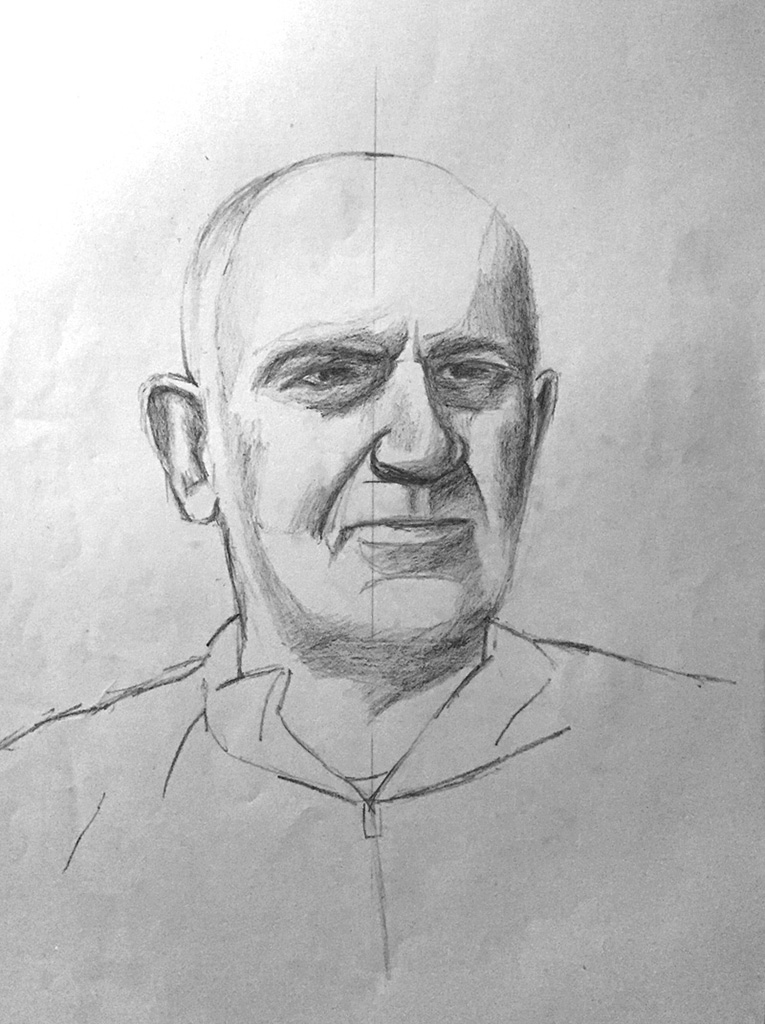 Sight-size Charcoal Sketch - Mick