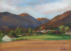 Painting of the Jura Mountains in Switzerland