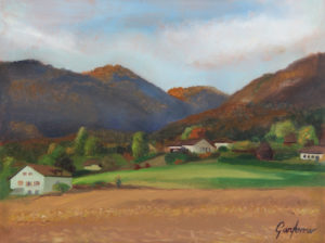 Painting of the Jura Mountains in Switzerland