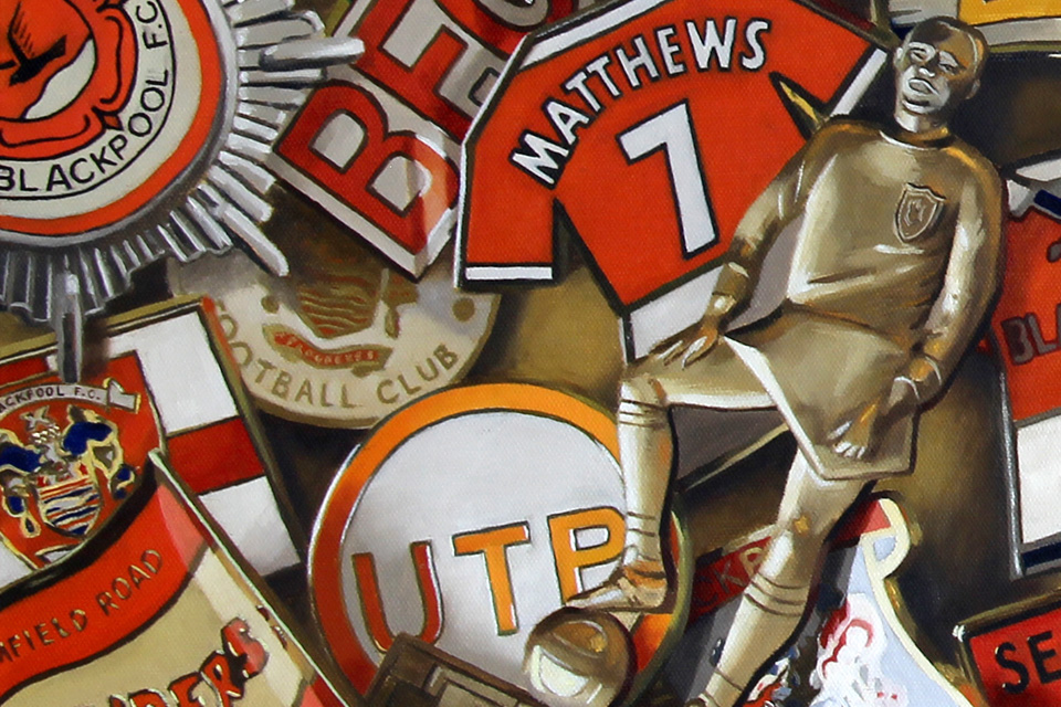 Detail of I Just Can't Get Enough Blackpool FC Painting