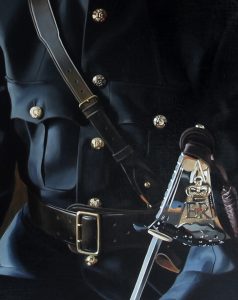 Oil Painting of British Army Officer Uniform
