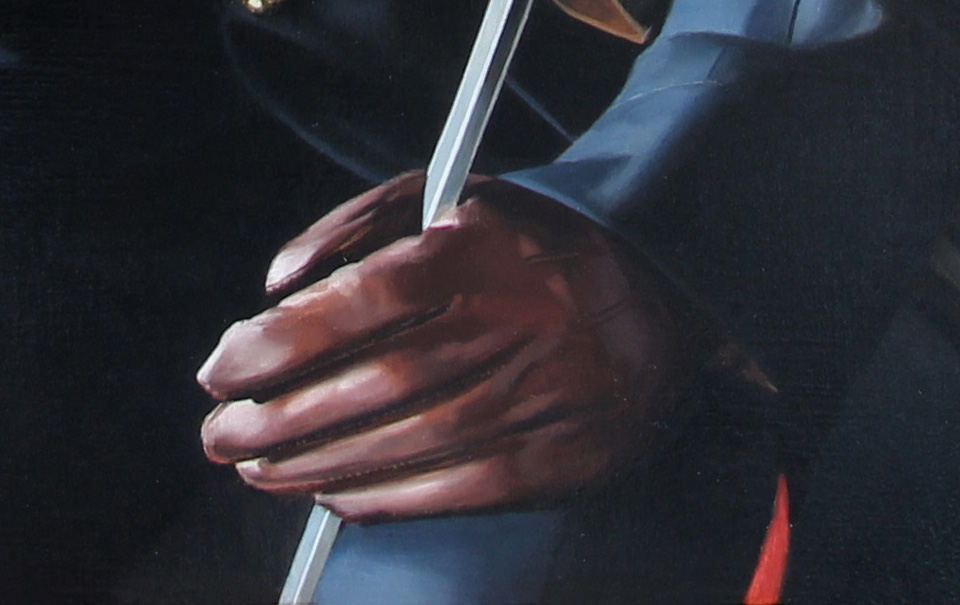 British Army Officer Leather Glove Painting