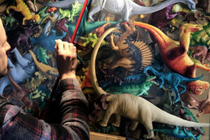 Gary Armer Painting Toy Dinosaurs