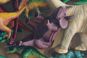 Oil Painting of Triceratops Detail
