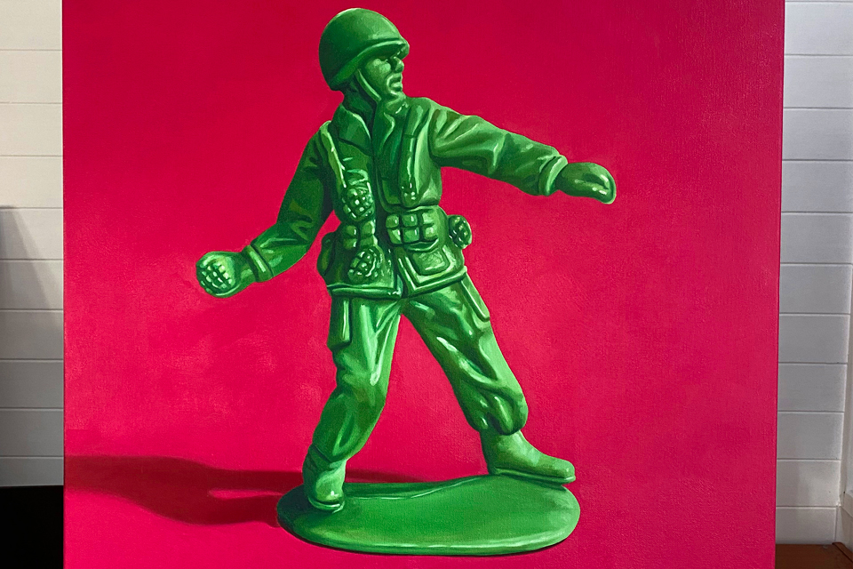 Green Toy Soldier Oil Painting