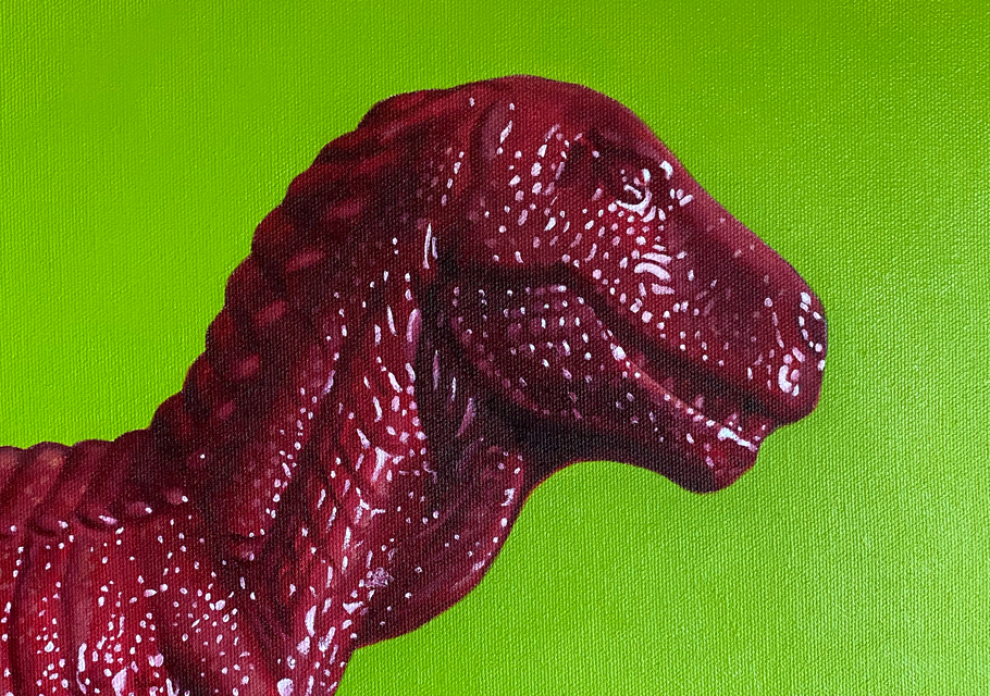 Detail of Toy T-Rex Oil Painting