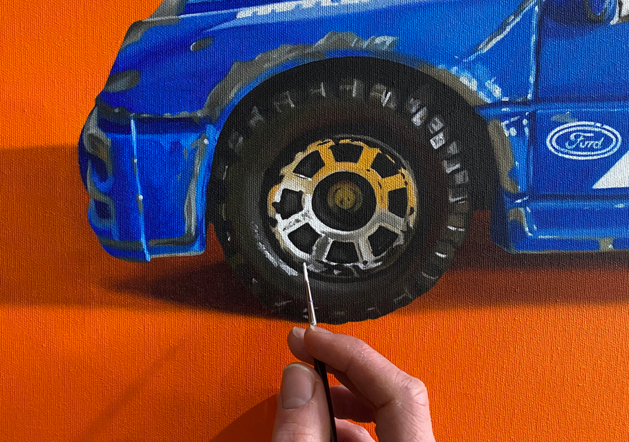 Painting Wheel of Toy Car