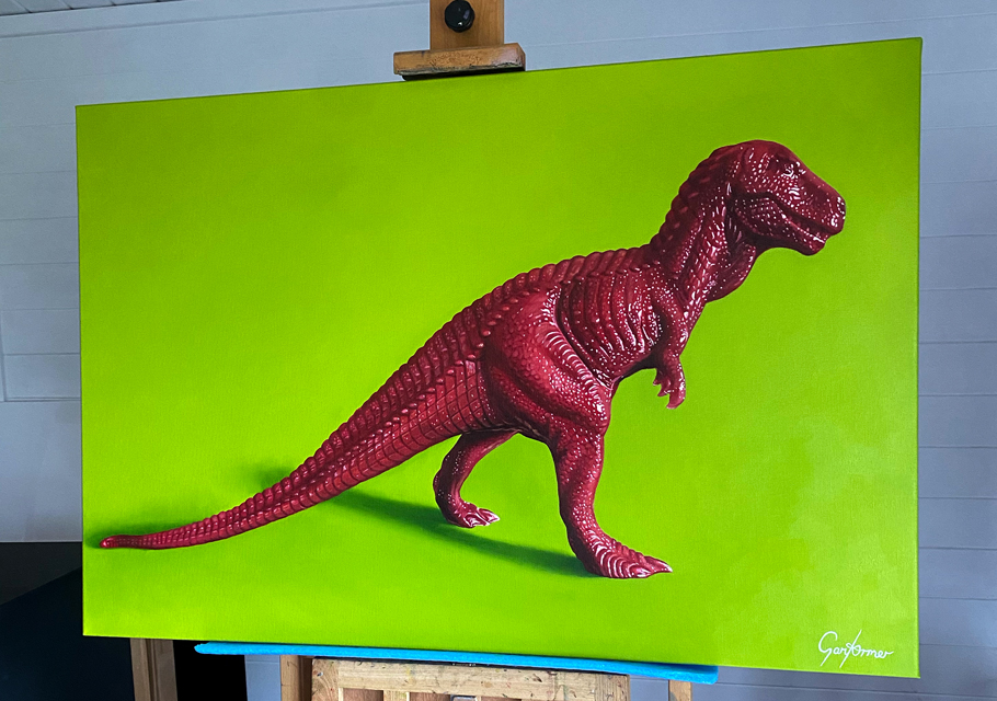 T-Rex Realism Oil Painting