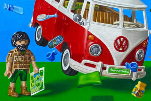 Samarivan Camping Oil Painting Detail