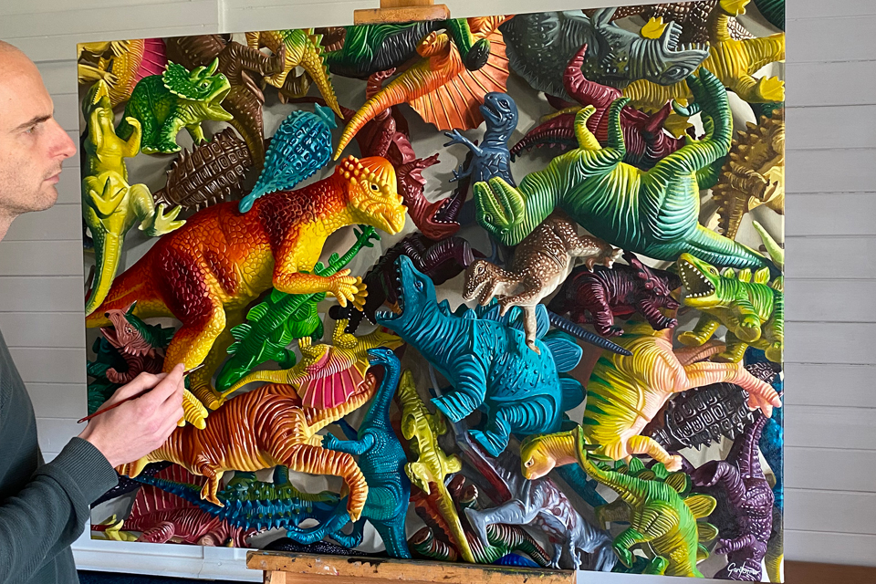 Gary Armer Painting Dinosaur Art
