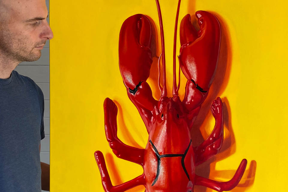 Gary Armer Artist with Plastic Luxury Realism Painting
