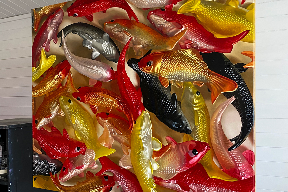 Koi Carp Organised Chaos Painting