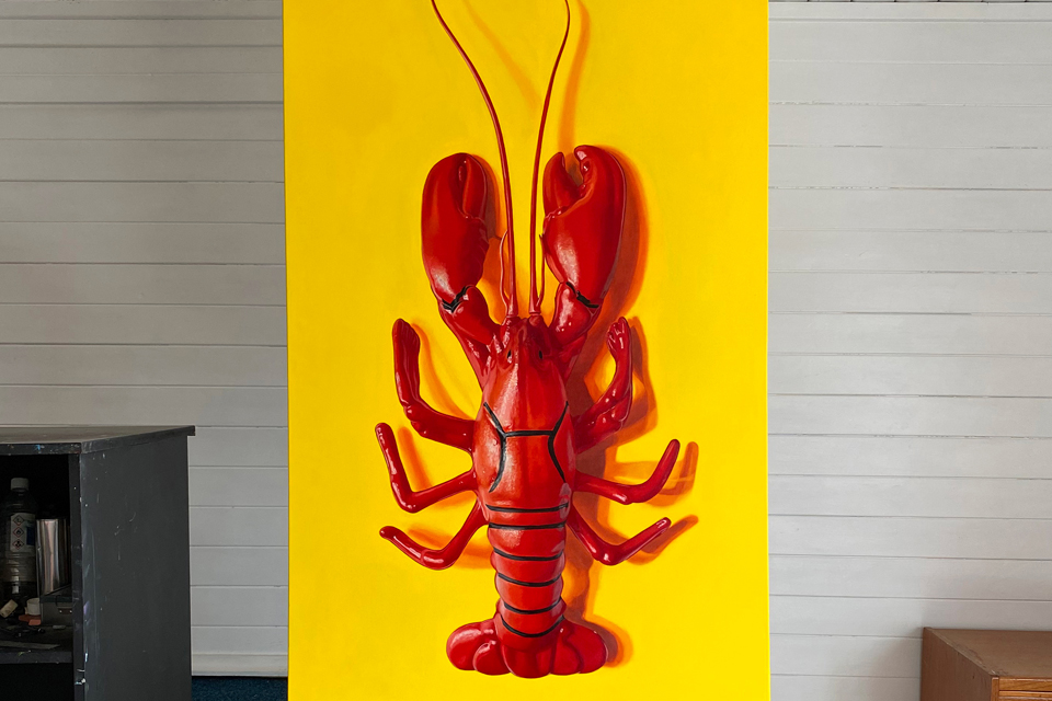 Red Lobster Toy Oil Painting