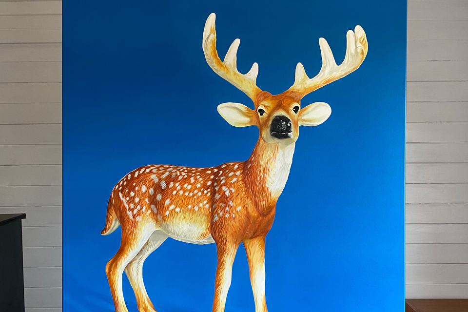 Taiwan Formosan Sika Deer Toy Oil Painting