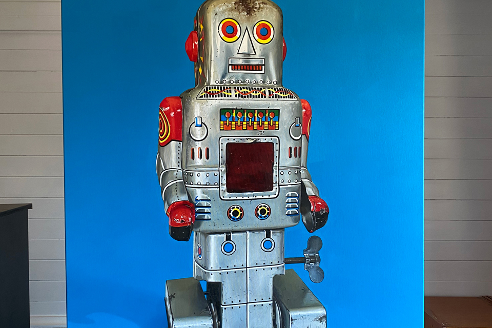 Wind it Up Retro Robot Painting