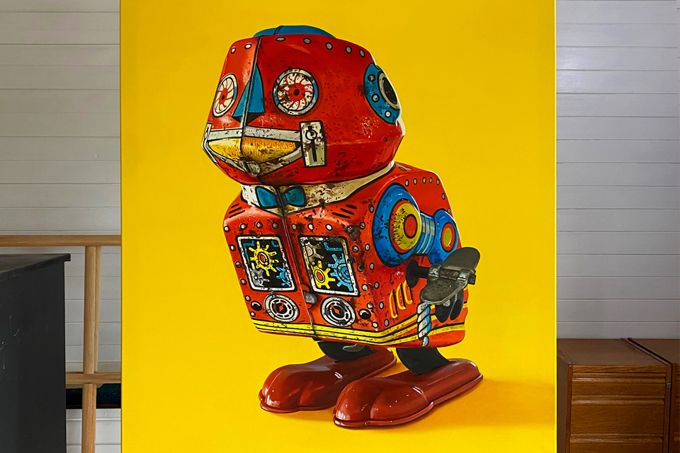 Retro Tin Wind Up Realism Painting